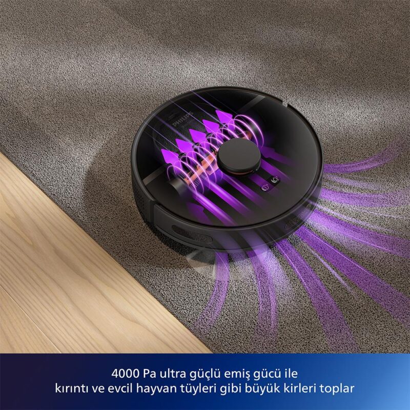 Philips XU3000/01 Islak Kuru Robot Süpürge Siyah - Görsel 7