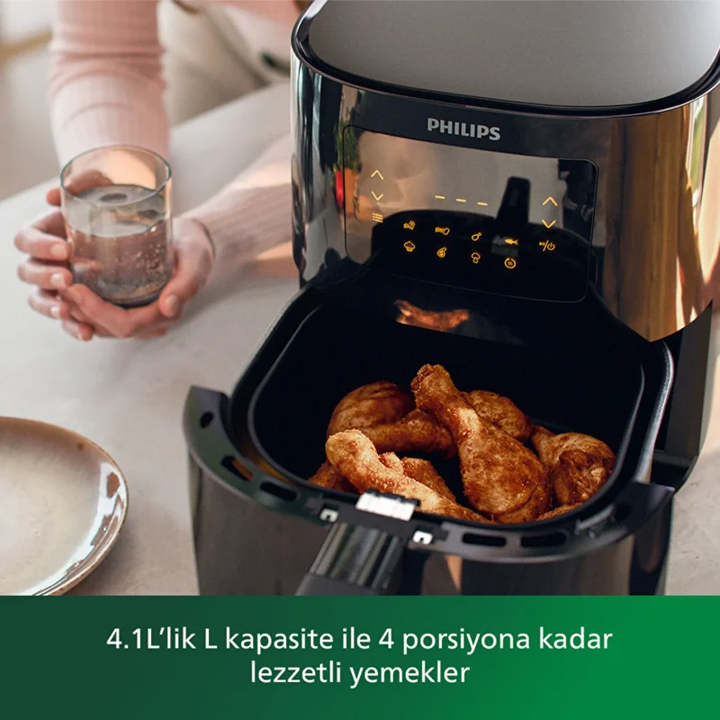 PHILIPS HD9252/90 Airfryer Yağsız Fritöz Siyah - Görsel 2