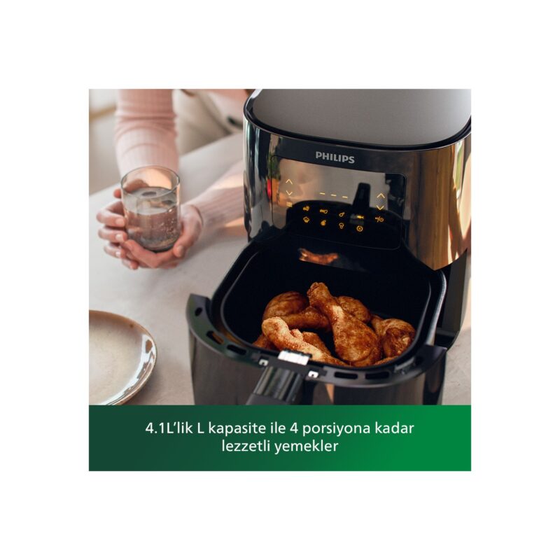 PHILIPS HD9252/90 Airfryer Yağsız Fritöz Siyah - Görsel 5