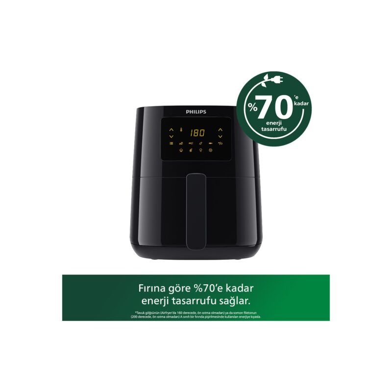 PHILIPS HD9252/90 Airfryer Yağsız Fritöz Siyah - Görsel 6