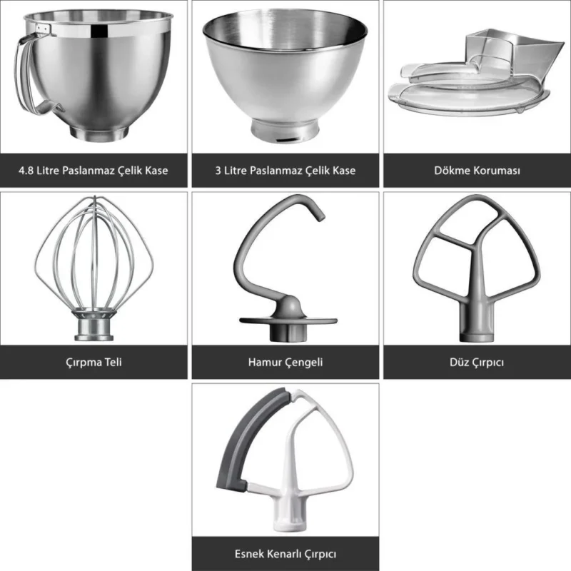 KitchenAid Artisan 5KSM175PSEDR Dried Rose 4.8 Litre Stand Mikser - Görsel 4