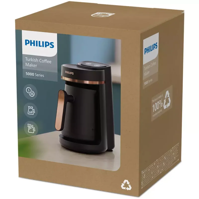 PHILIPS 5000 Serisi Türk Kahve Makinesi HDA150/60 Siyah Bakır - Görsel 3