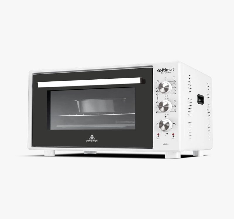 İtimat 8020 Çift Camlı Köşeli 50 lt Beyaz Midi Fırın
