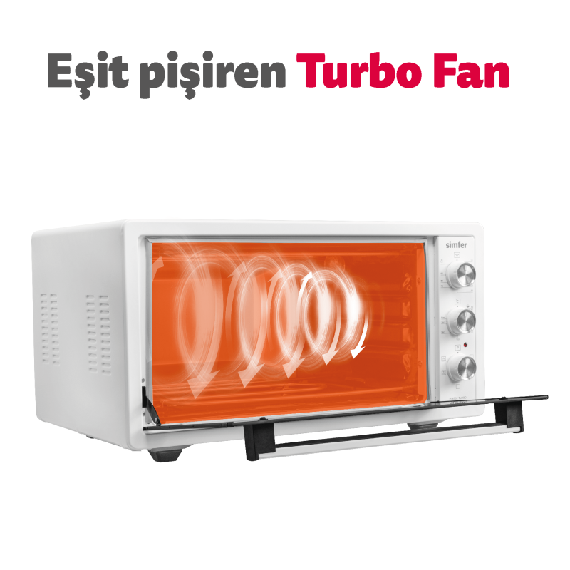 Simfer 4502 45 lt Beyaz Midi Fırın - Görsel 5