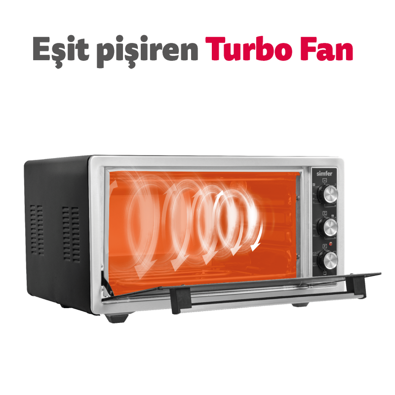 Simfer 4503 45 lt Inox Midi Fırın - Görsel 5