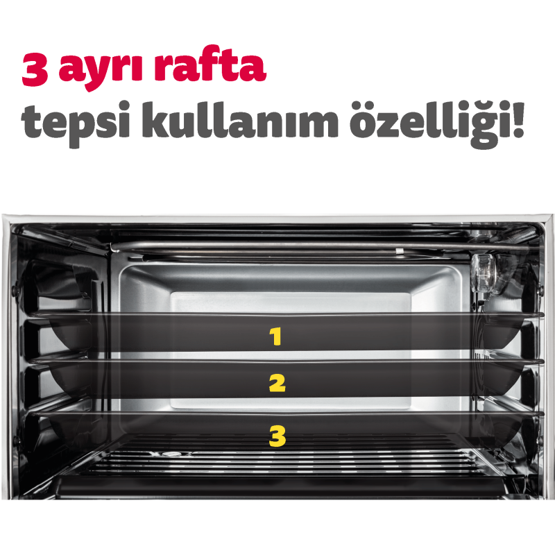 Simfer 4503 45 lt Inox Midi Fırın - Görsel 7